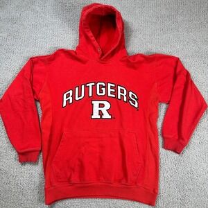 Rutgers University Hoodie Red Mens M Athletic Dept Big Ball Sports Knights